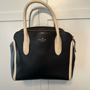 Kate Spade Duncan Caroline Lane Black and Cream Leather Bag